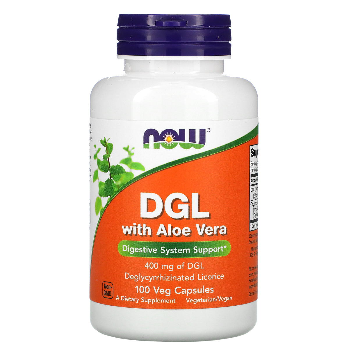 NOW DGL with Aloe Vera 400 mg 100 Capsules
