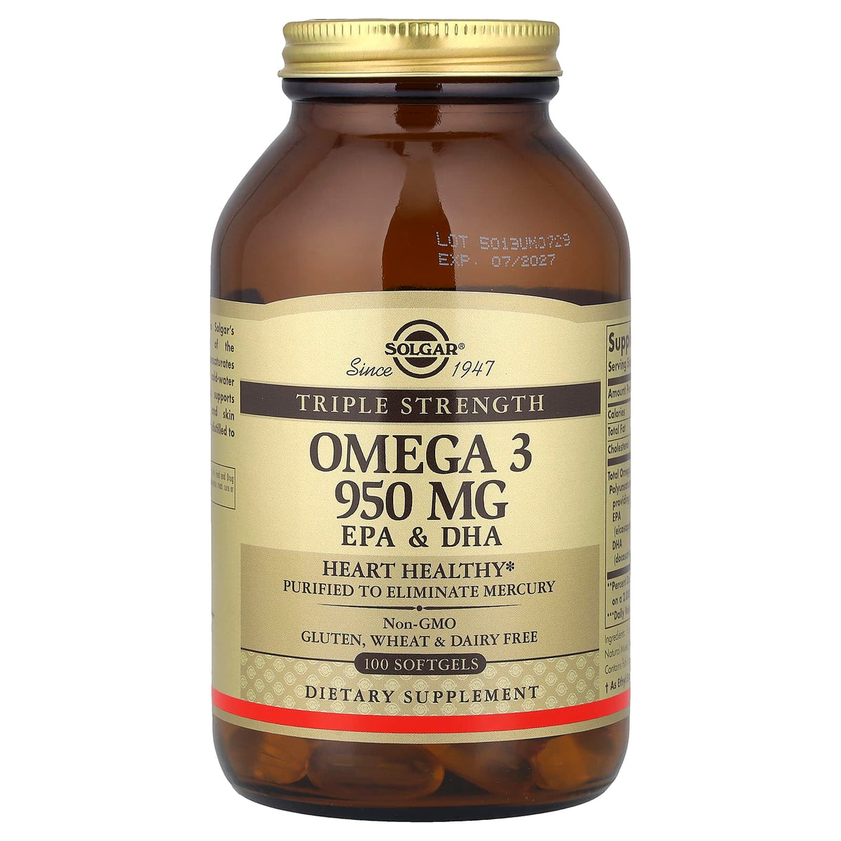 Solgar Omega 3 EPA & DHA Triple Strength 950 mg 100 Softgels