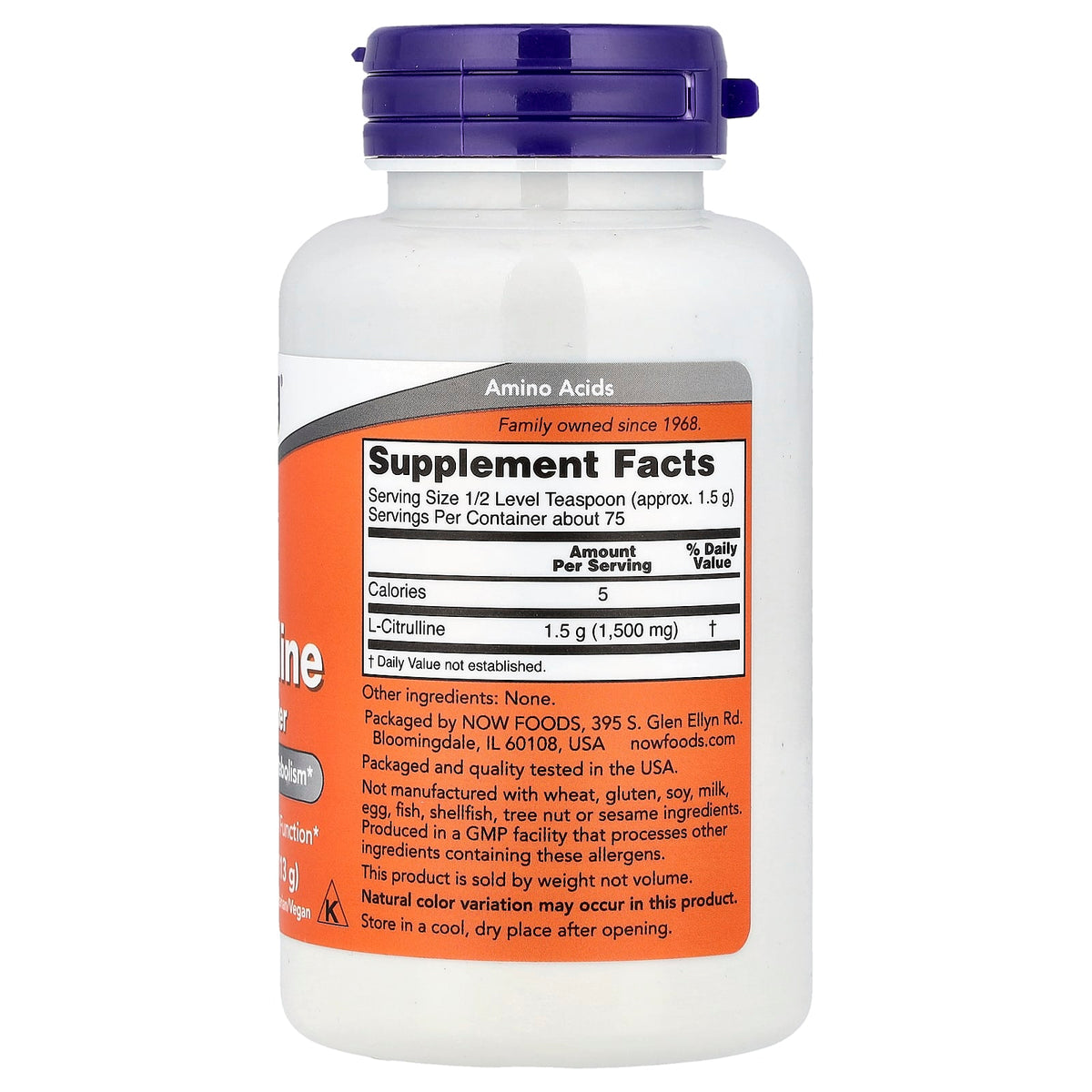 NOW L-Citrulline Pure Powder 113 g