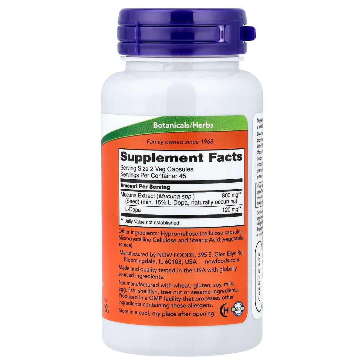 NOW Dopa Mucuna 90 Capsules