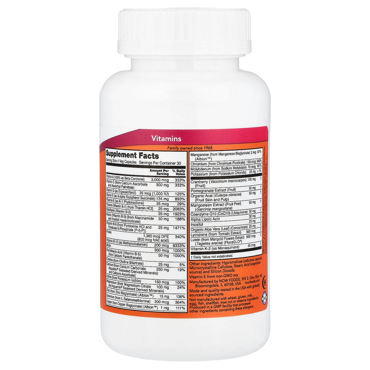 NOW Eve Superior Womens Multi Iron-Free 120 Capsules