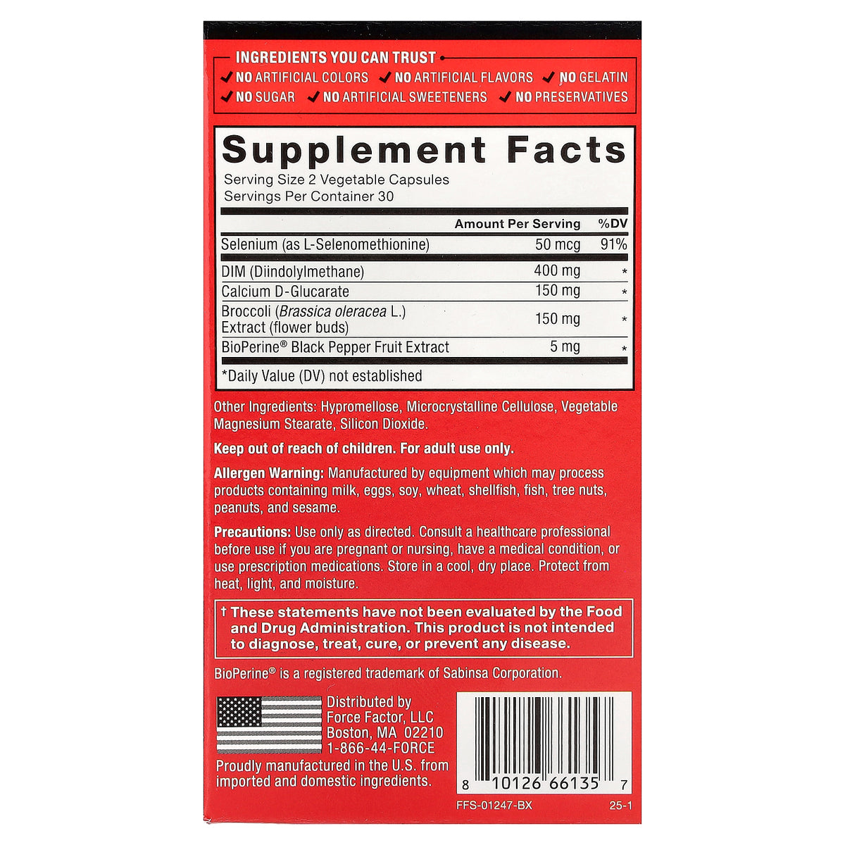 Force Factor Fundamentals DIM Max 60 Capsules