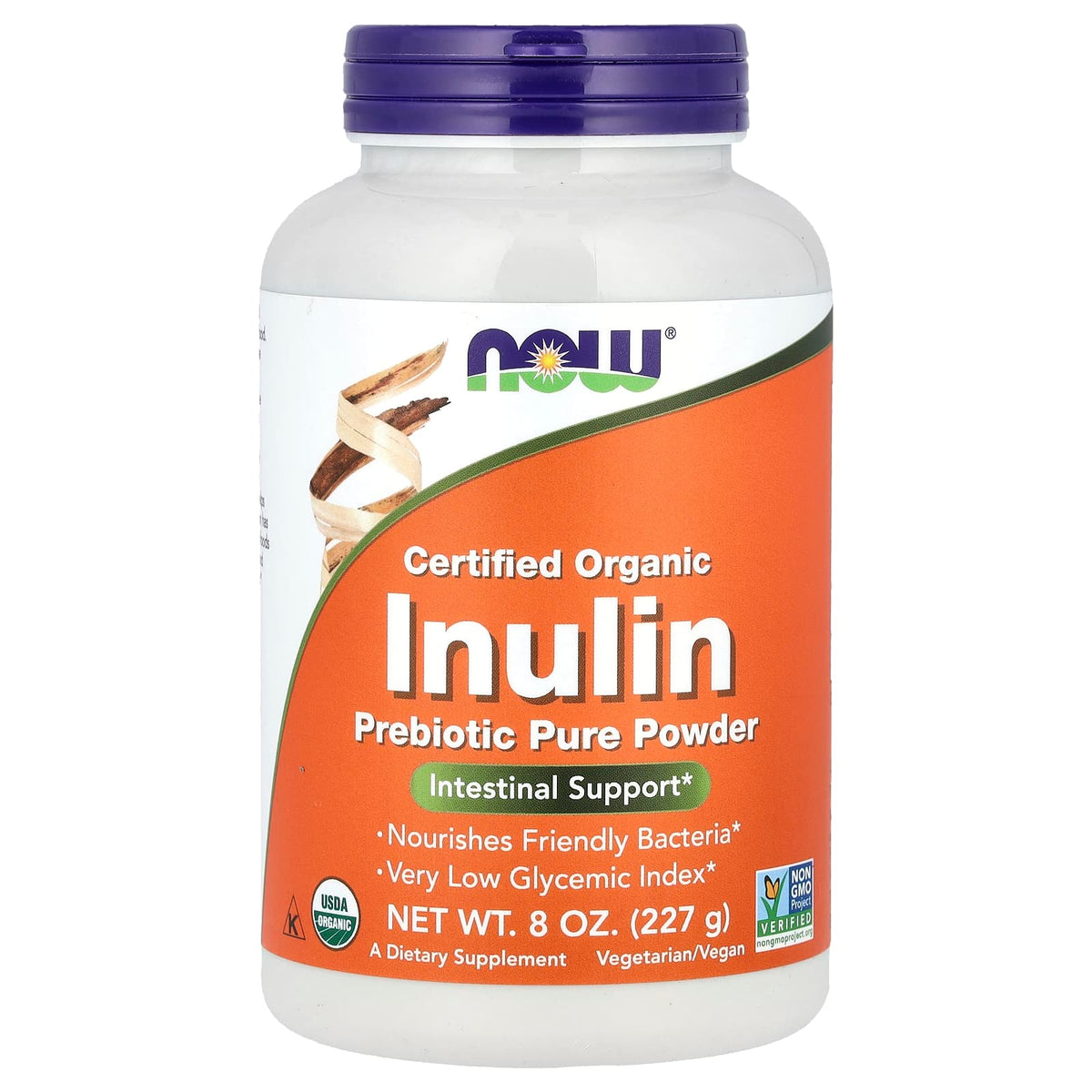 NOW Certified Organic Inulin Prebiotic Pure Powder 227 g