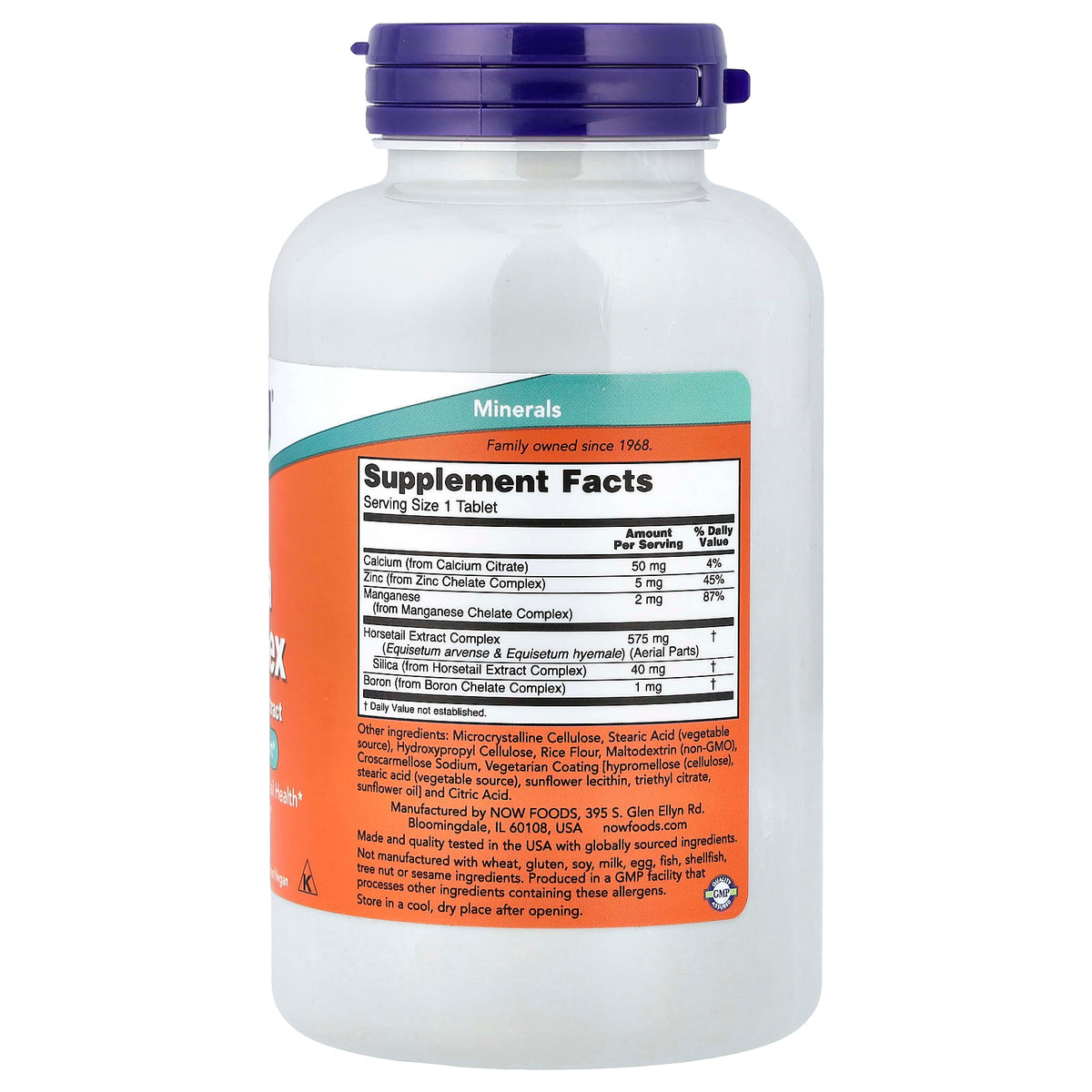 NOW Silica Complex with Horsetail Extract 180 Tablets