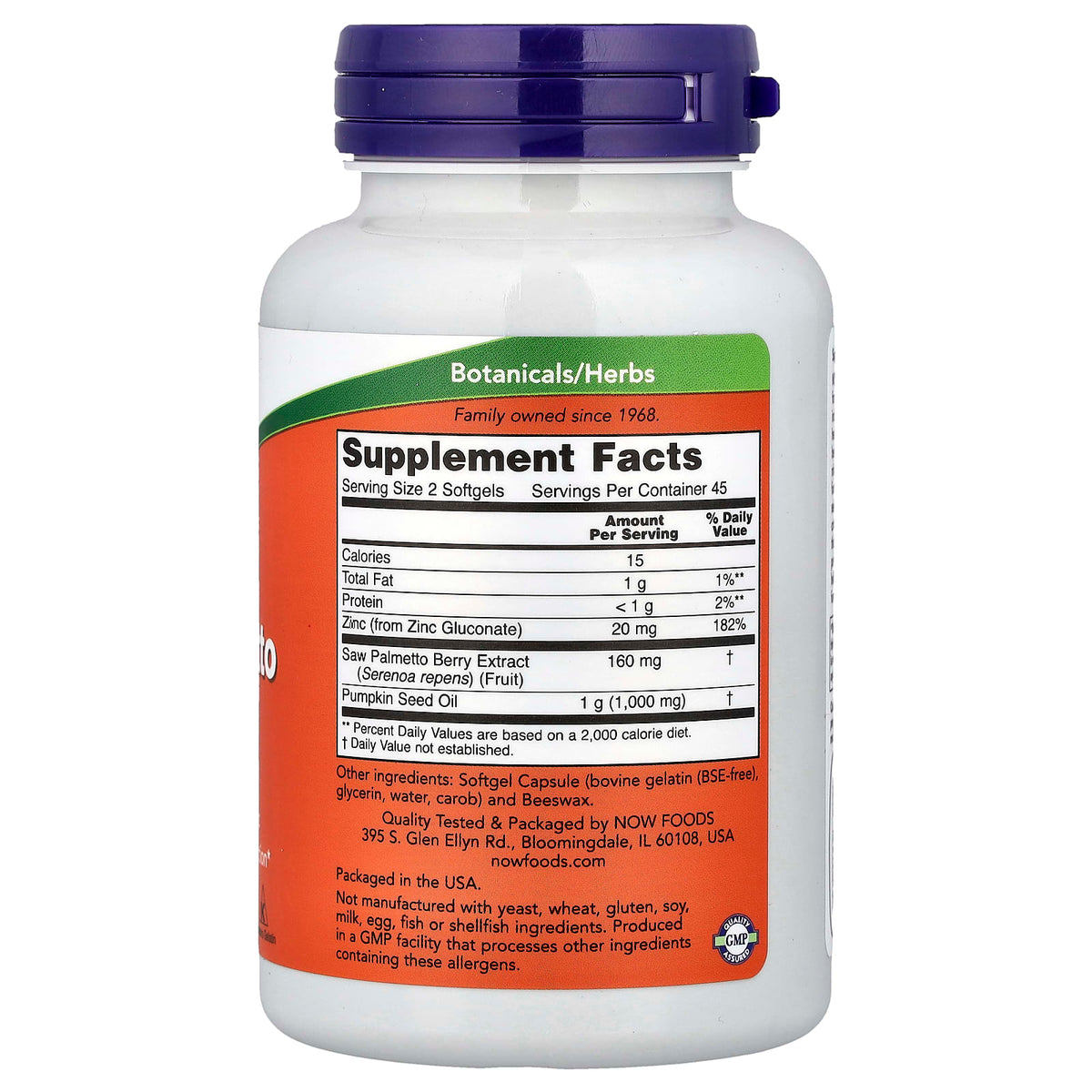 NOW Saw Palmetto Extract 90 Softgels