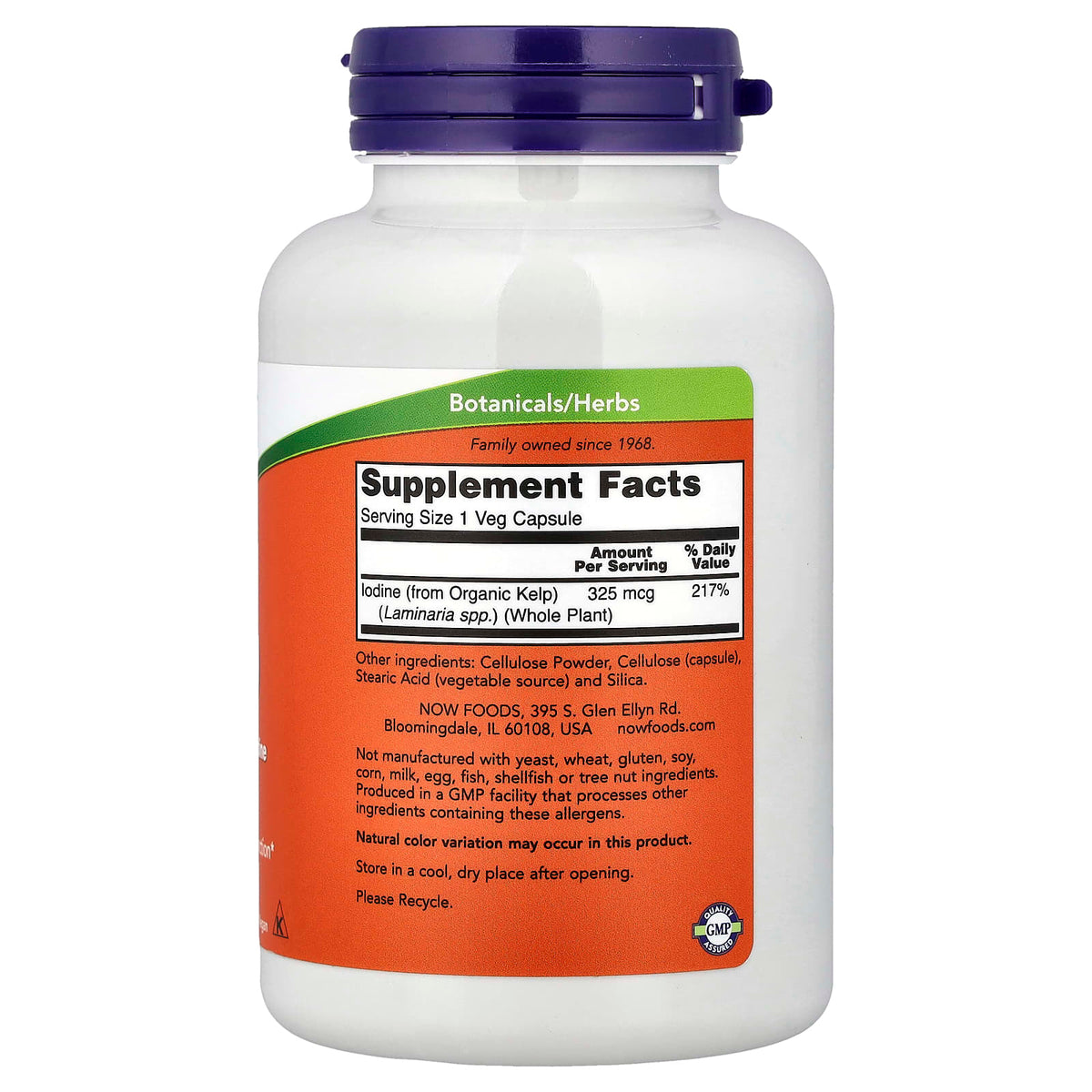 NOW Kelp 325 mcg 250 Capsules