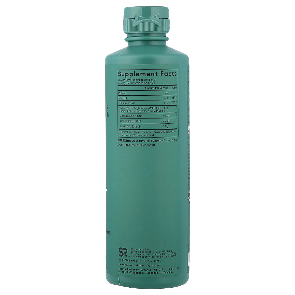 Sports Research MCT Oil C8 + C10 + C12 473 ml