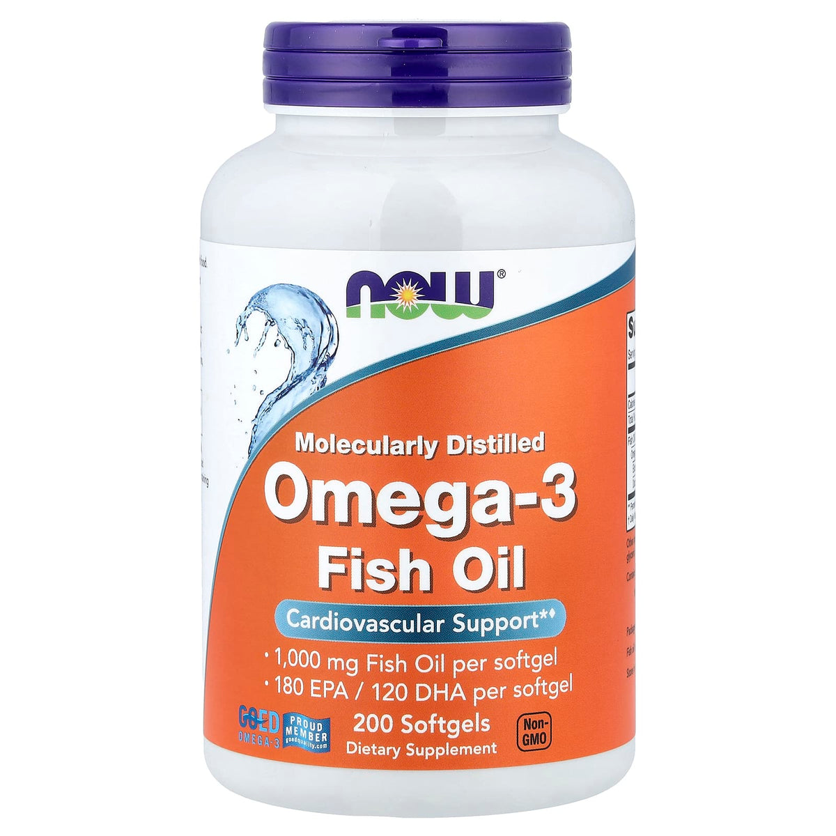 NOW Omega-3 Fish Oil 200 Softgels