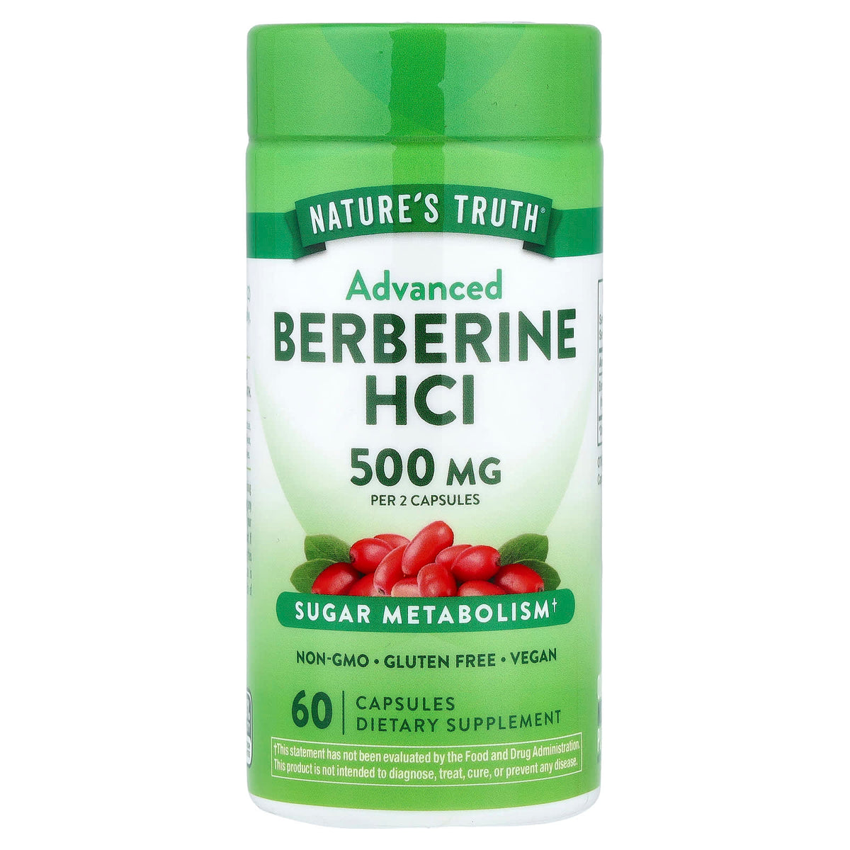 Natures Truth Berberine HCl 500 mg 60 Capsules