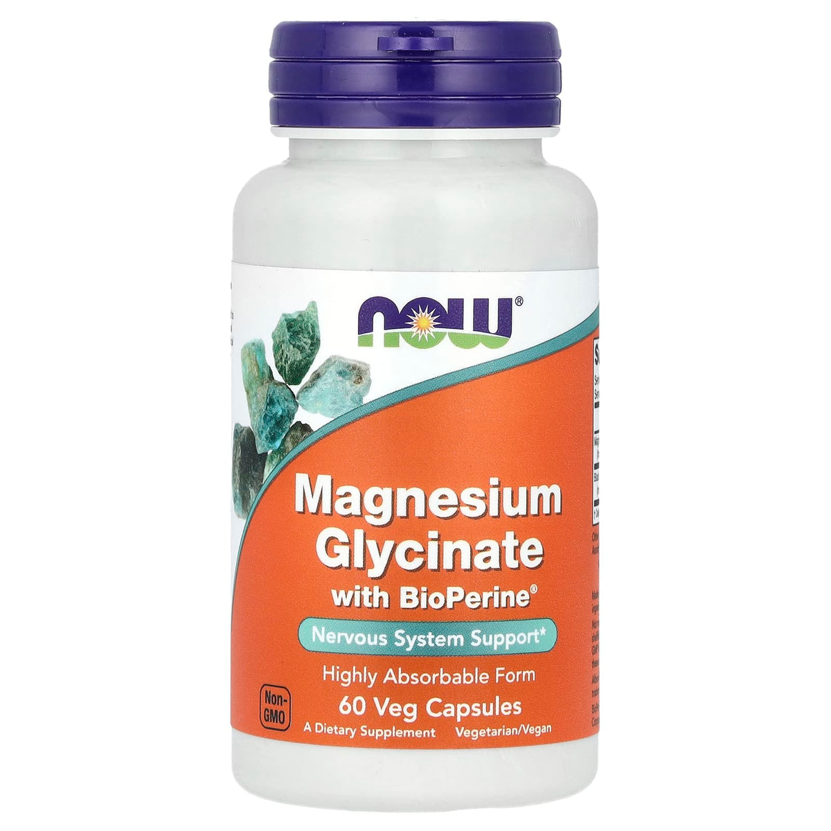 NOW Magnesium Glycinate With BioPerine 60 Capsules