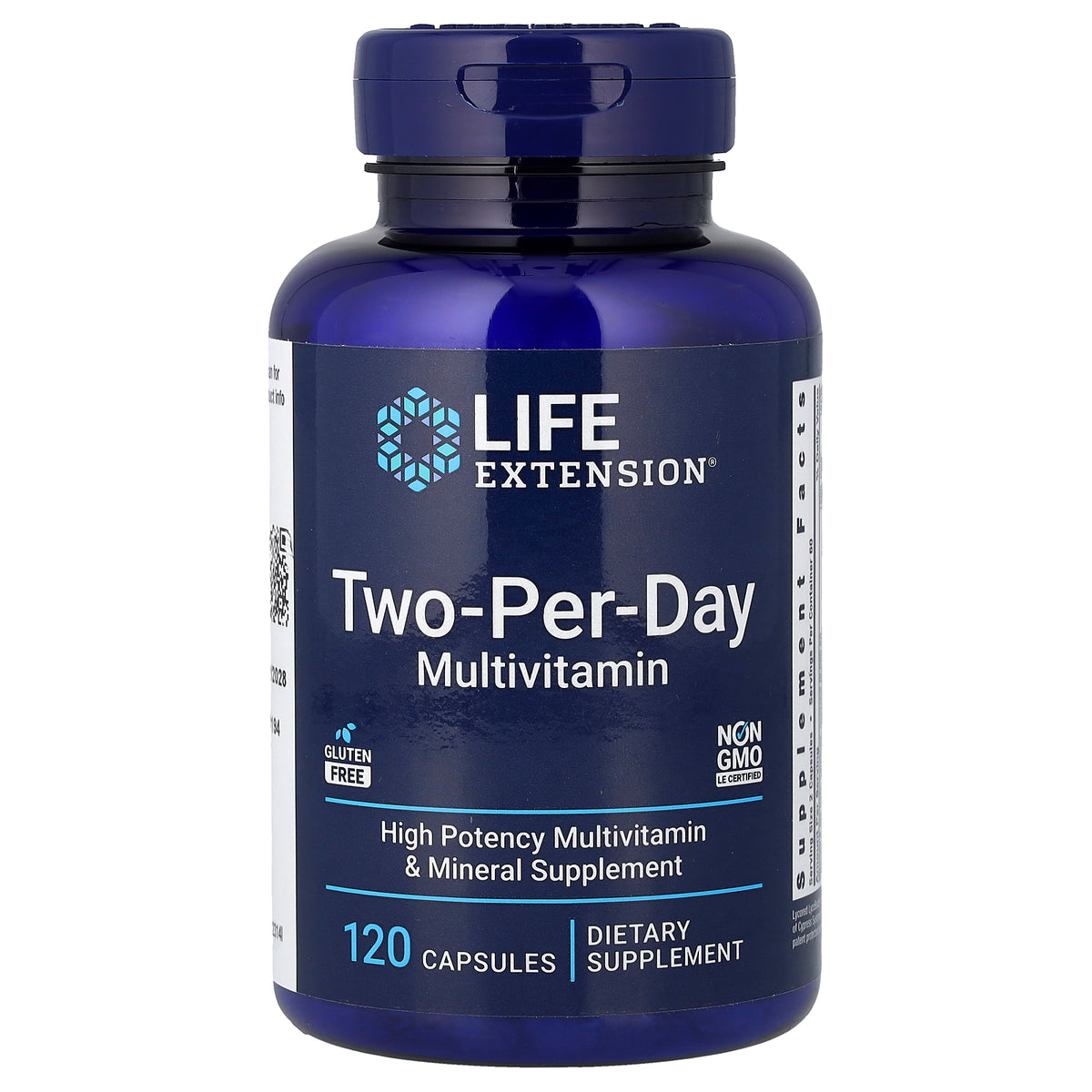 Life Extension Two-Per-Day متعدد الفيتامينات، 120 كبسولة، العبوة من الأمام