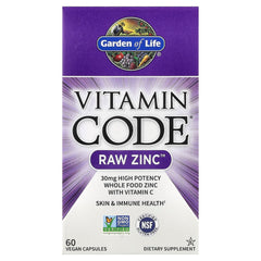 Garden of Life Vitamin Code RAW Zinc with Vitamin C 60 Capsules