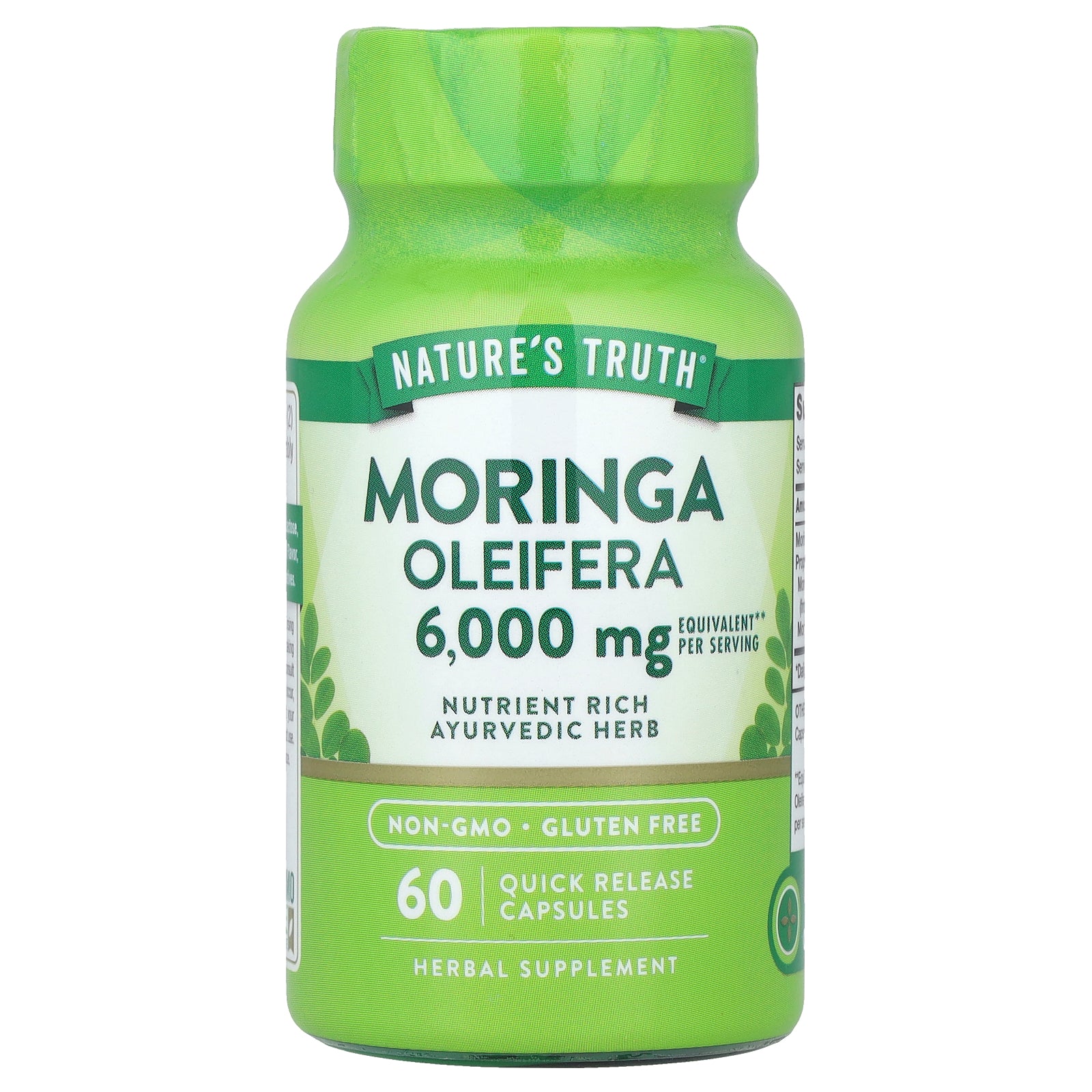 Natures Truth مورينجا أوليفيرا 3000 ملجم مكافئ للكبسولة، 60 كبسولة، العبوة من الأمام