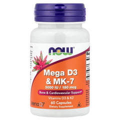 NOW Mega D3 & MK-7 60 Capsules