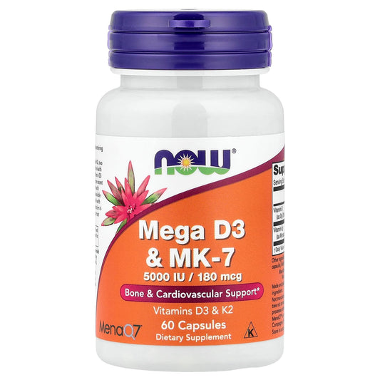 NOW Mega D3 & MK-7 60 Capsules