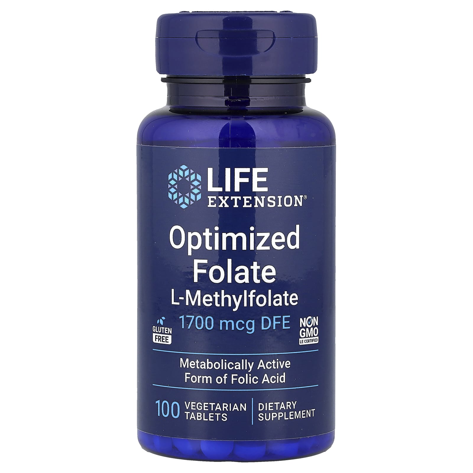 Life Extension Optimized Folate 1700 mcg DFE 100 Tablets