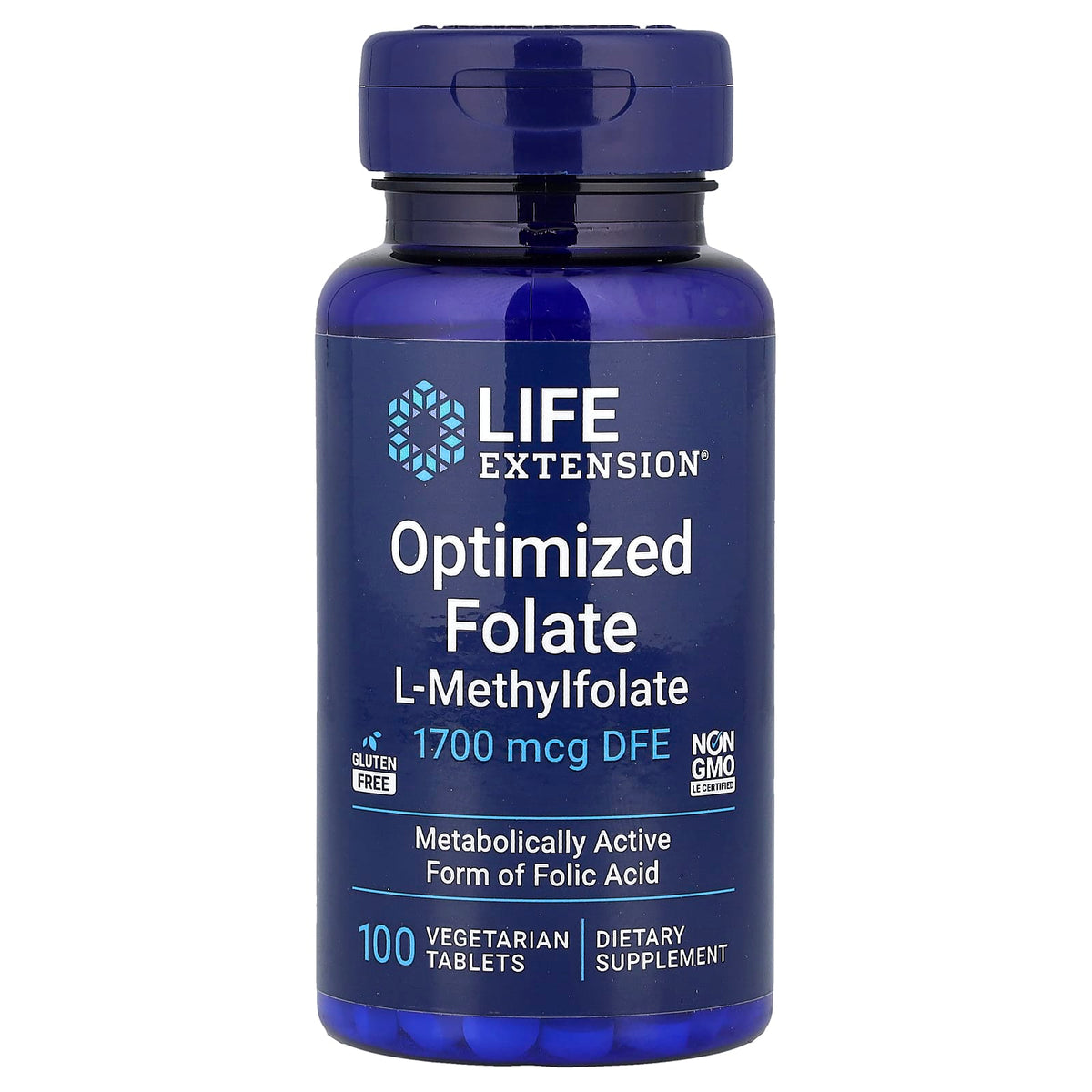 Life Extension Optimized Folate 1700 mcg DFE 100 Tablets