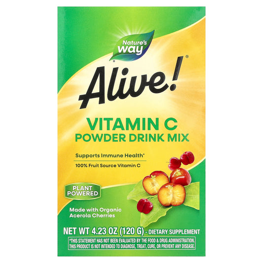 Nature’s Way Alive مسحوق فيتامين C، عبوة 120 جم