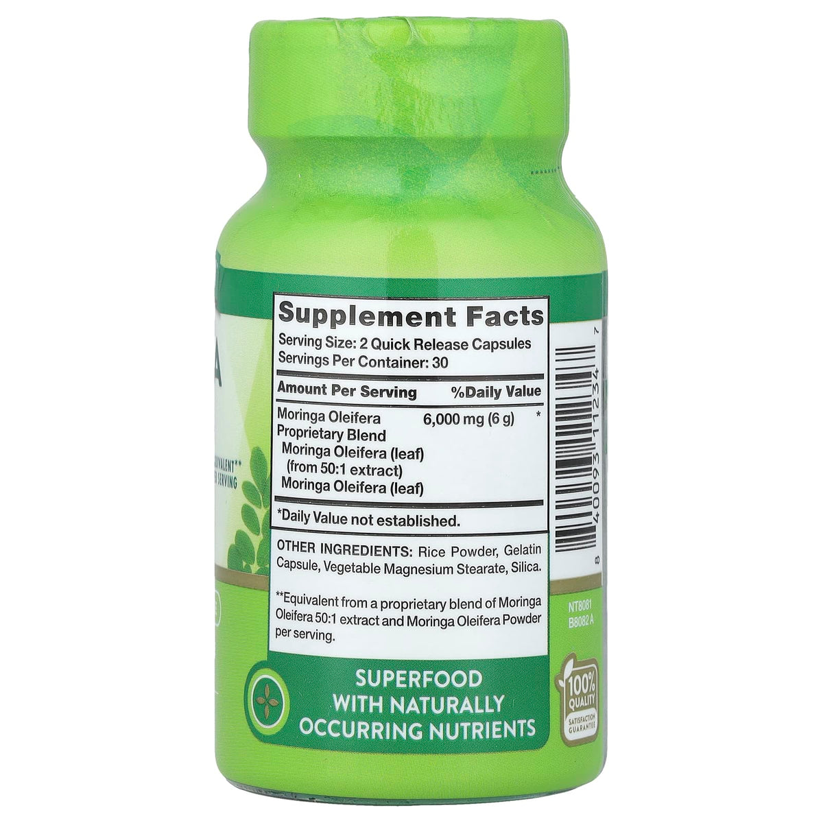 Natures Truth Moringa Oleifera 3000 mg 60 Capsules
