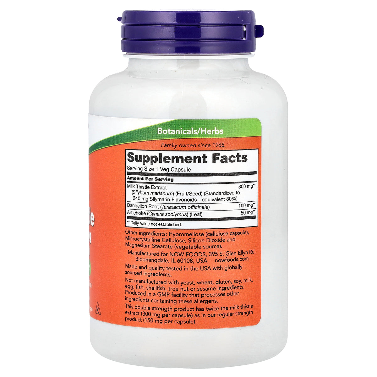 NOW Milk Thistle Extract 300 mg 200 Capsules