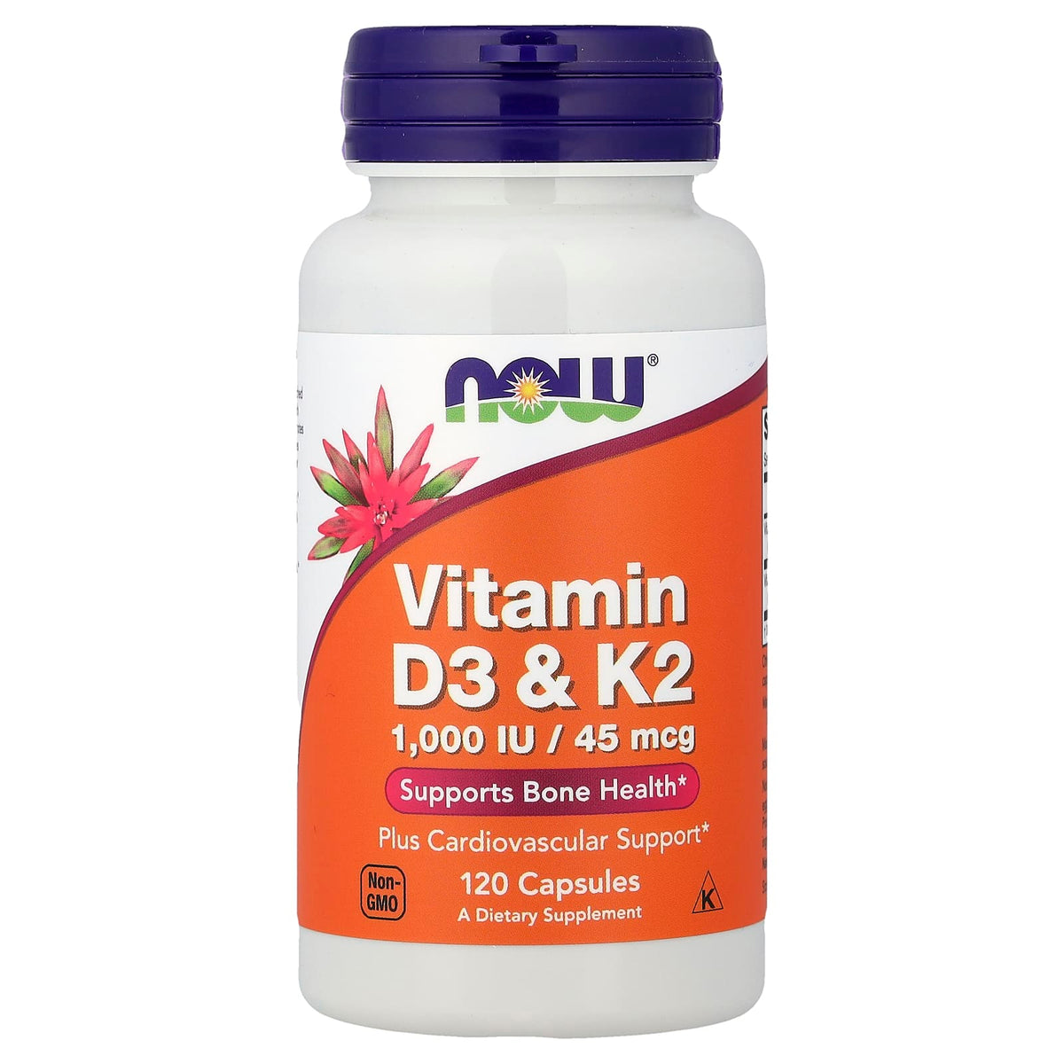 NOW Vitamin D3 & K2 120 Capsules