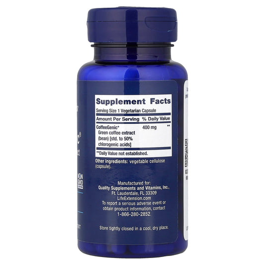 Life Extension CoffeeGenic Green Coffee Extract 400 mg 90 Capsules