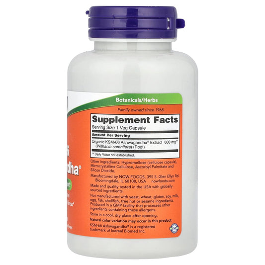 NOW KSM-66 Ashwagandha 600 mg 90 Capsules