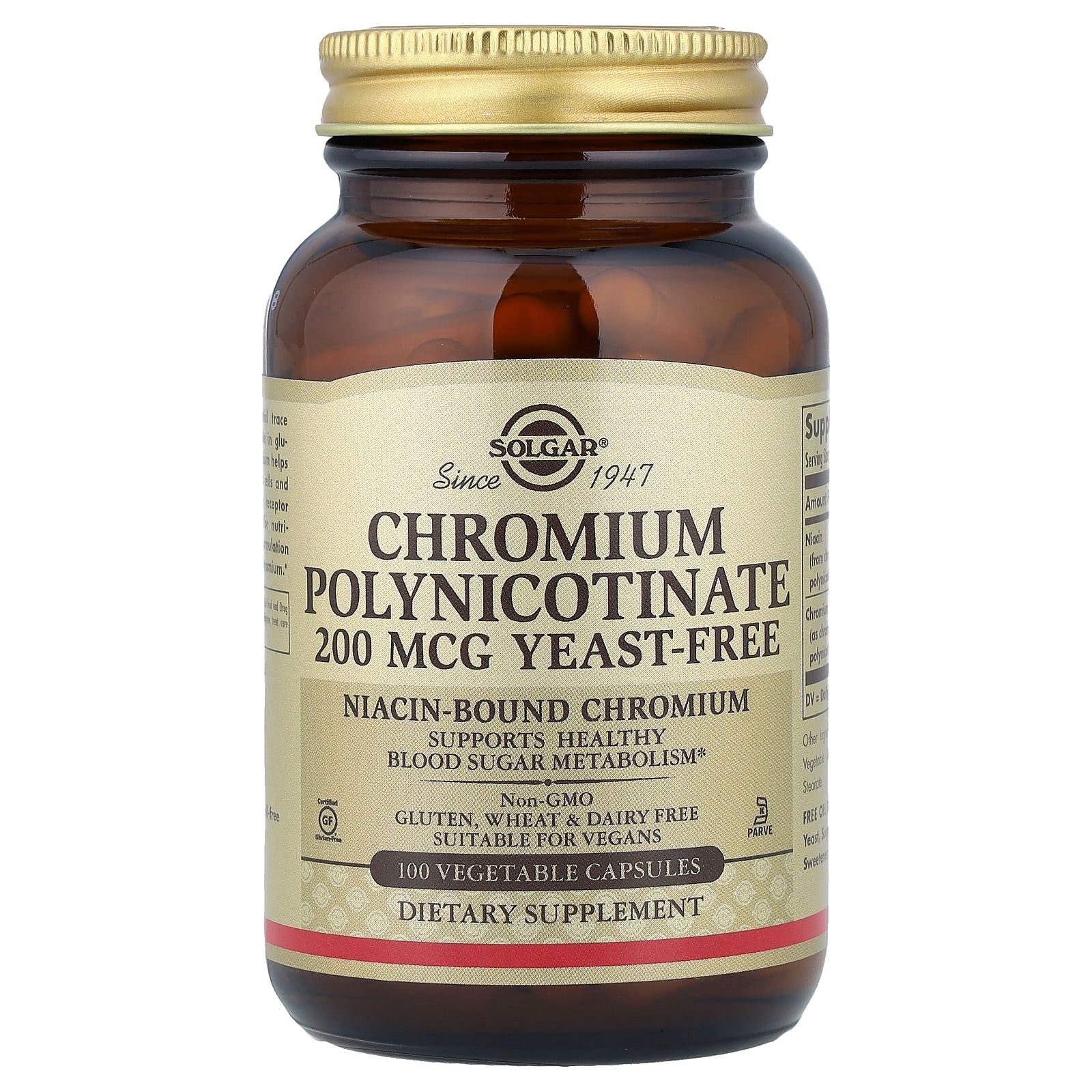 Solgar Chromium Polynicotinate 200 mcg 100 Capsules