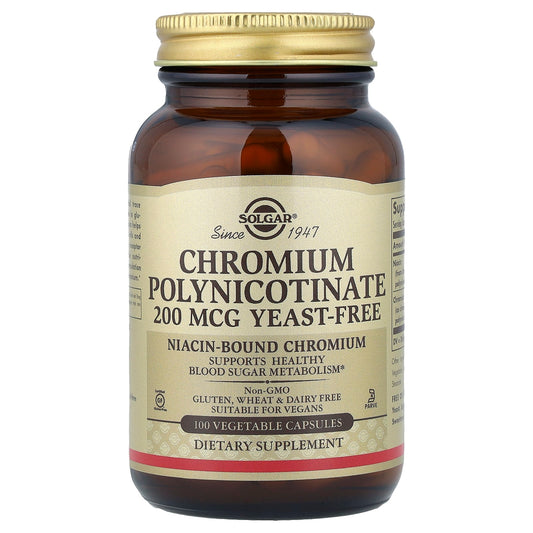 Solgar Chromium Polynicotinate 200 mcg 100 Capsules