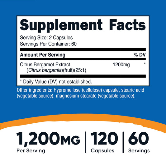 Nutricost Citrus Bergamot 600 mg 120 Capsules