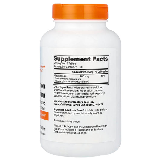 Dr Best Magnesium Lysinate Glycinate 100 mg 240 Tablets