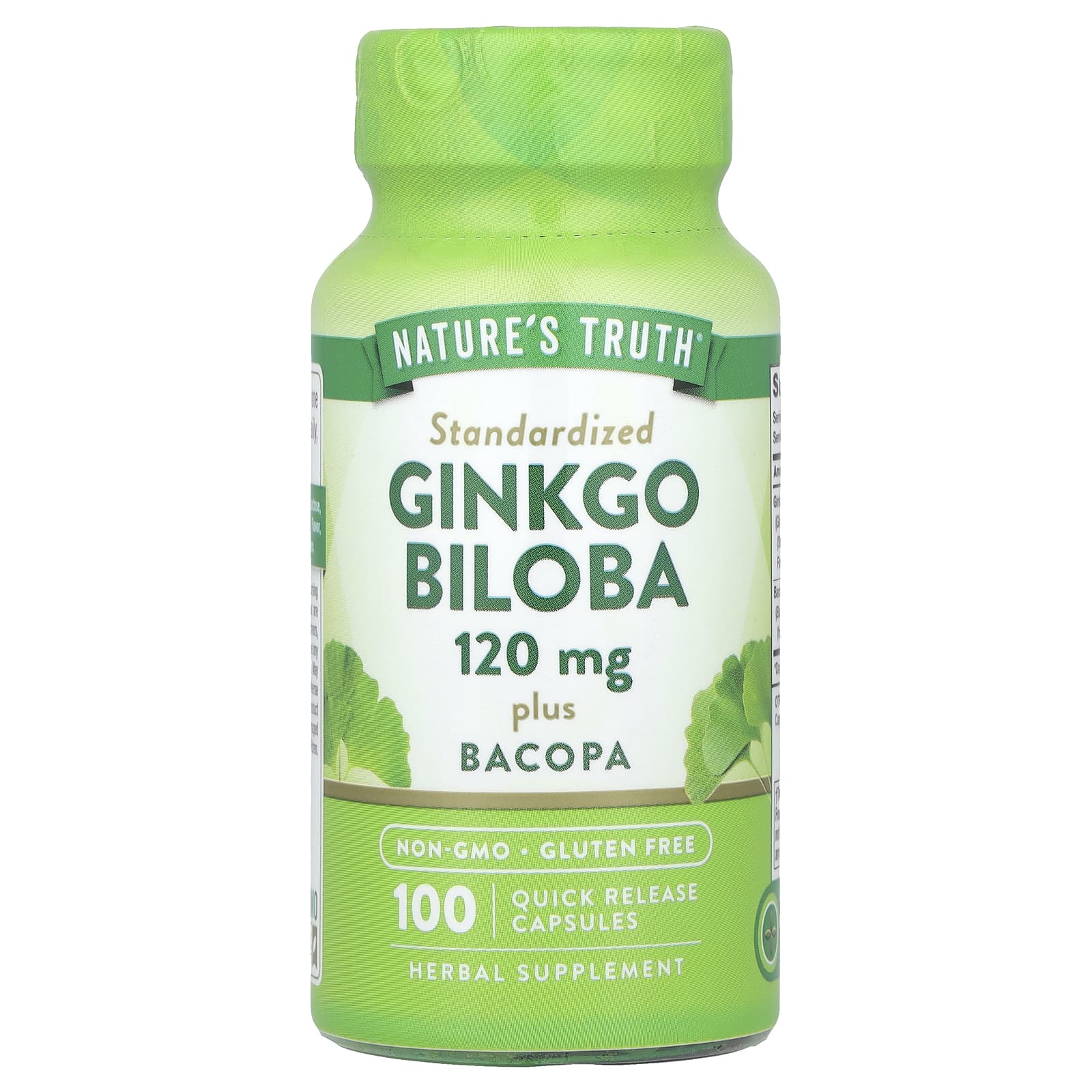 Natures Truth Ginkgo Biloba Plus Bacopa 120 mg 100 Capsules