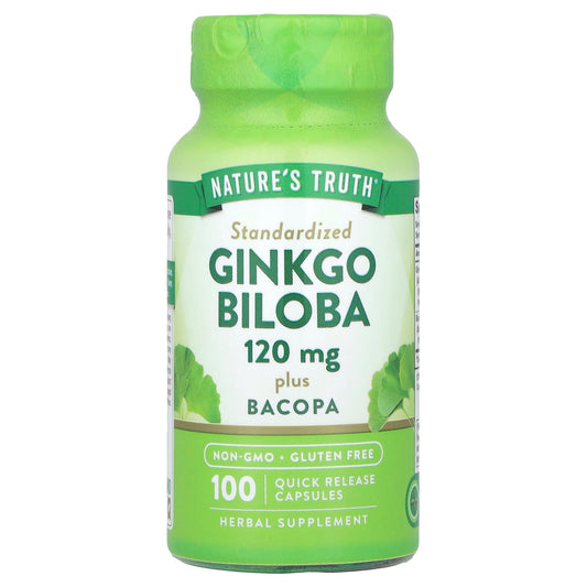 Natures Truth Ginkgo Biloba Plus Bacopa 120 mg 100 Capsules