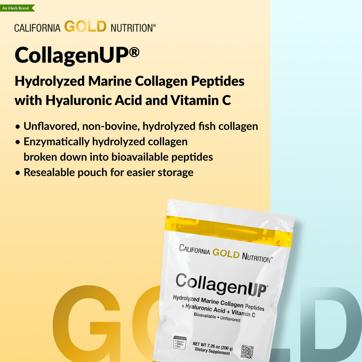 California Gold CollagenUP Hydrolyzed Marine Collagen 206 g