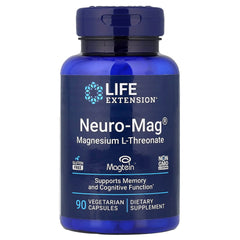 Life Extension Neuro-Mag مغنيسيوم إل-ثريونات، 90 كبسولة نباتية (48 ملجم لكل كبسولة)