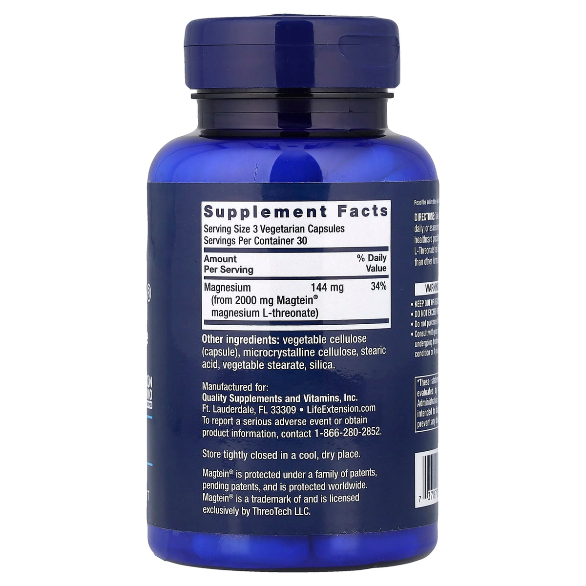 Life Extension Neuro-Mag Magnesium L-Threonate 48 mg 90 Capsules