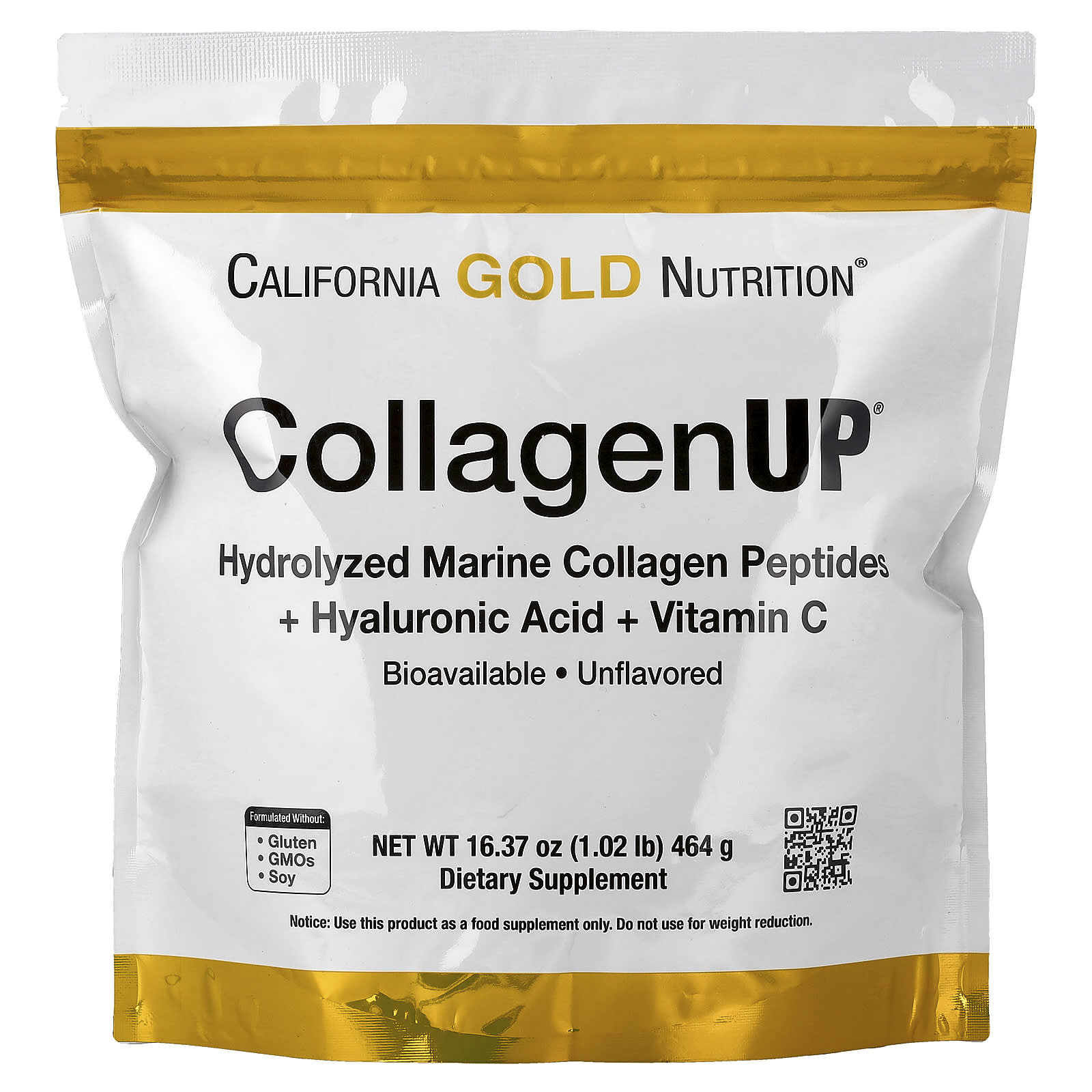 California Gold CollagenUP Hydrolyzed Marine Collagen 464 g