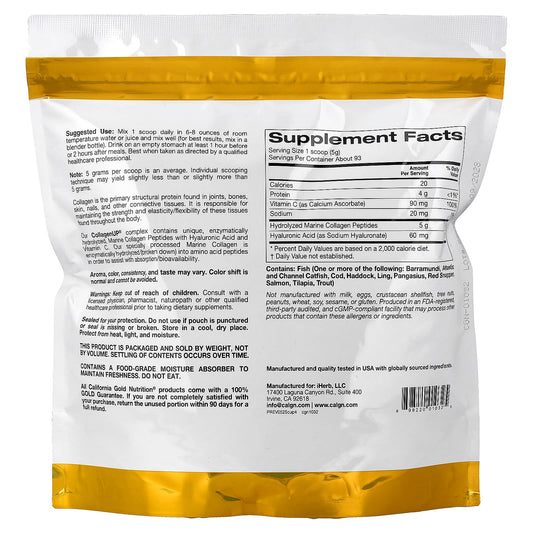 California Gold CollagenUP Hydrolyzed Marine Collagen 464 g