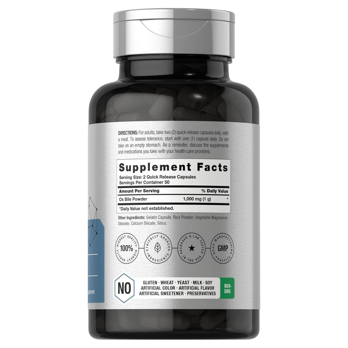Horbaach Ox Bile Supplement 1000mg 100 Capsules