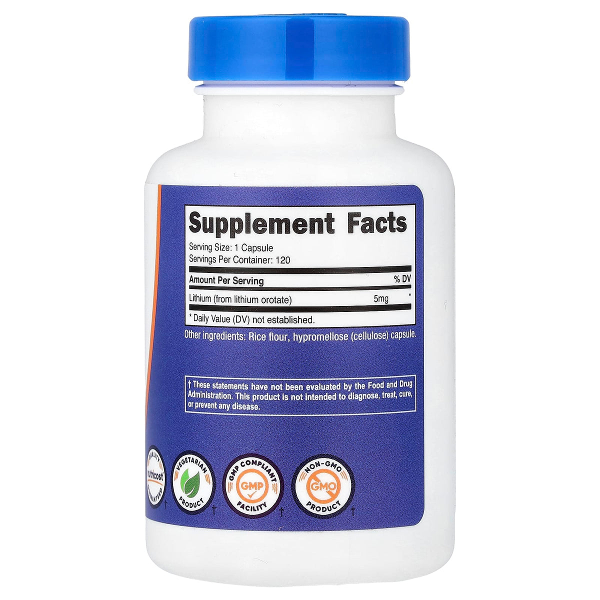 Nutricost Lithium Orotate 5 mg 120 Capsules