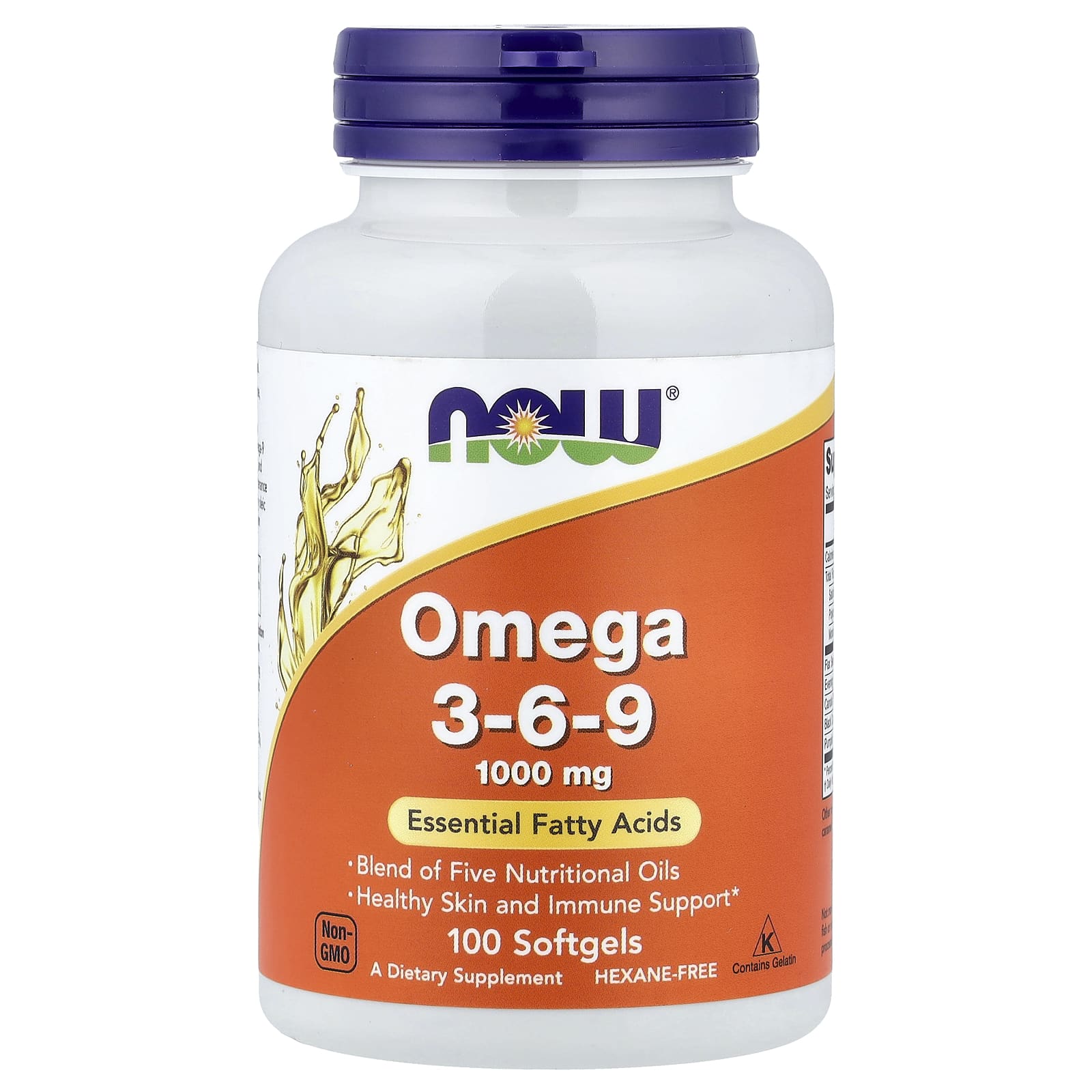 NOW Omega 3-6-9 100 Softgels — NOW Foods — صورة 1