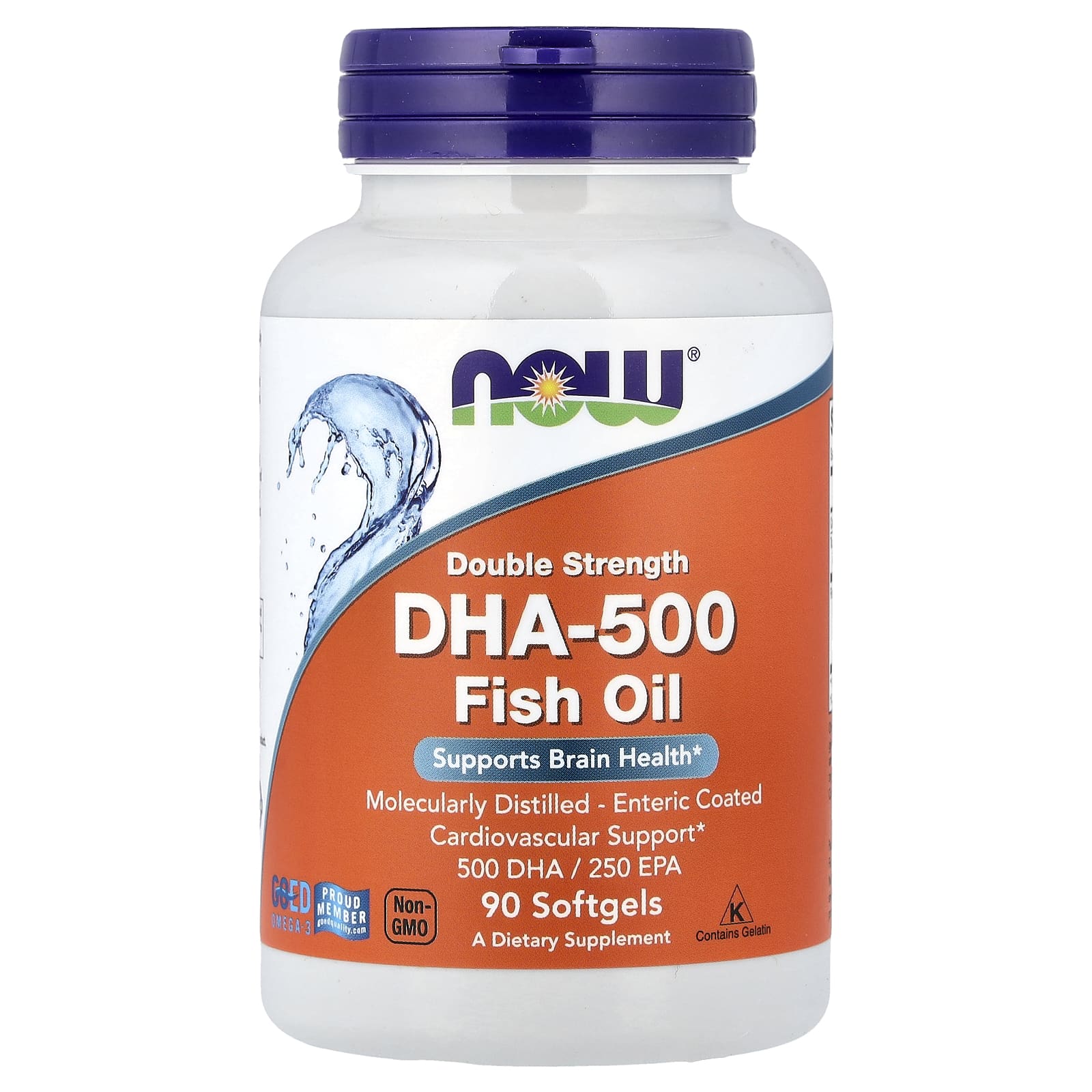 NOW DHA-500 Fish Oil 90 Softgels