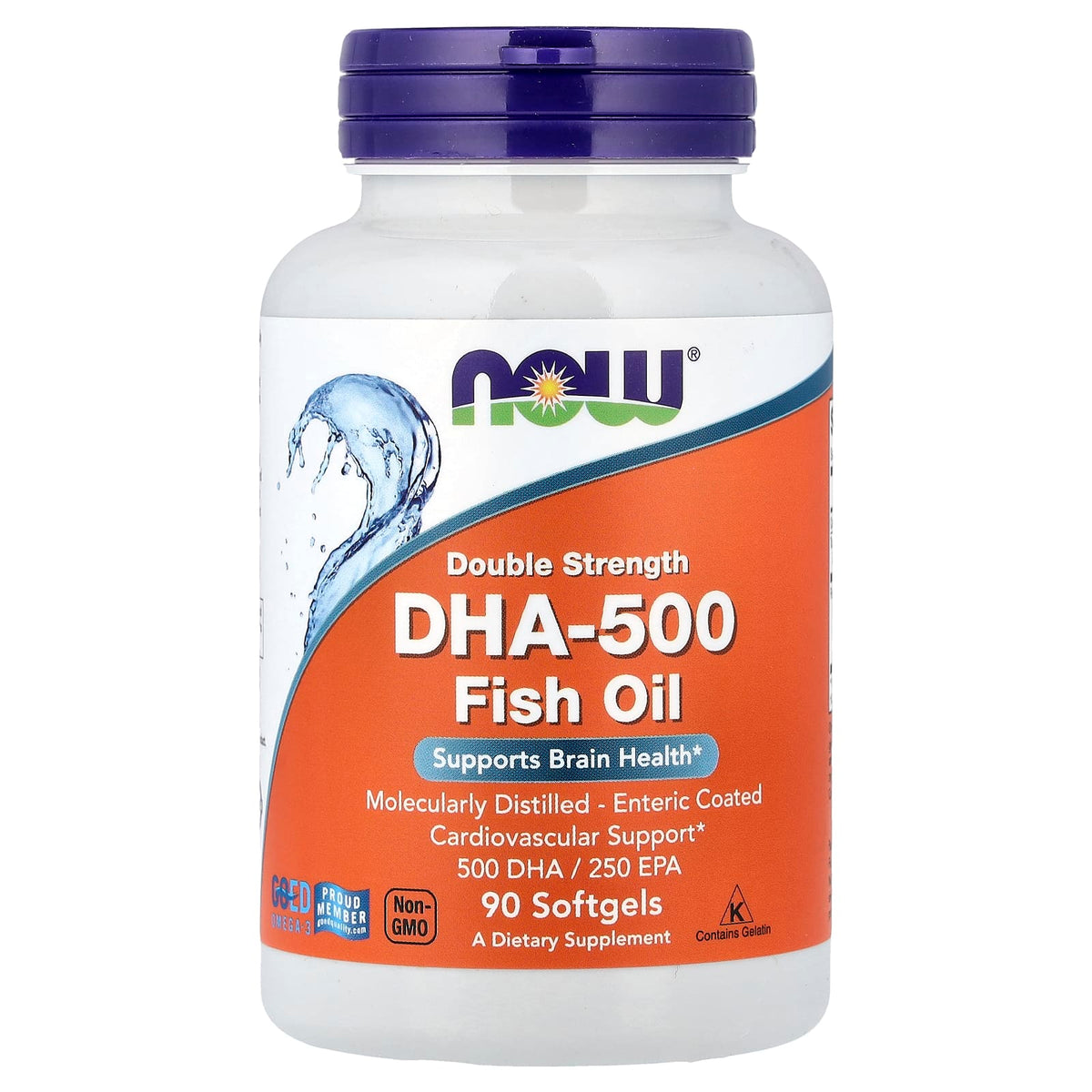 NOW DHA-500 Fish Oil 90 Softgels