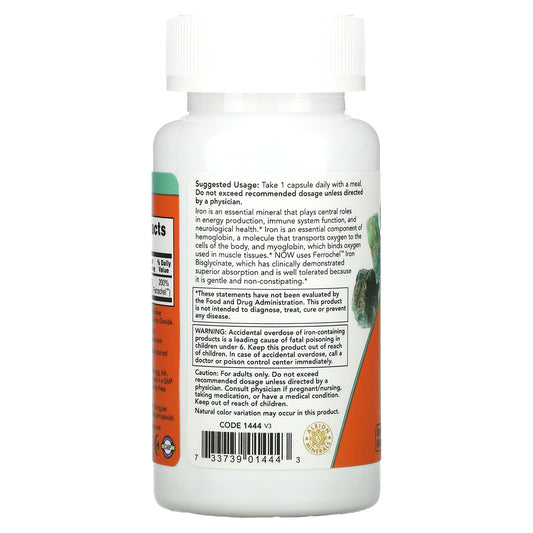 NOW Iron 36 mg 90 Capsules