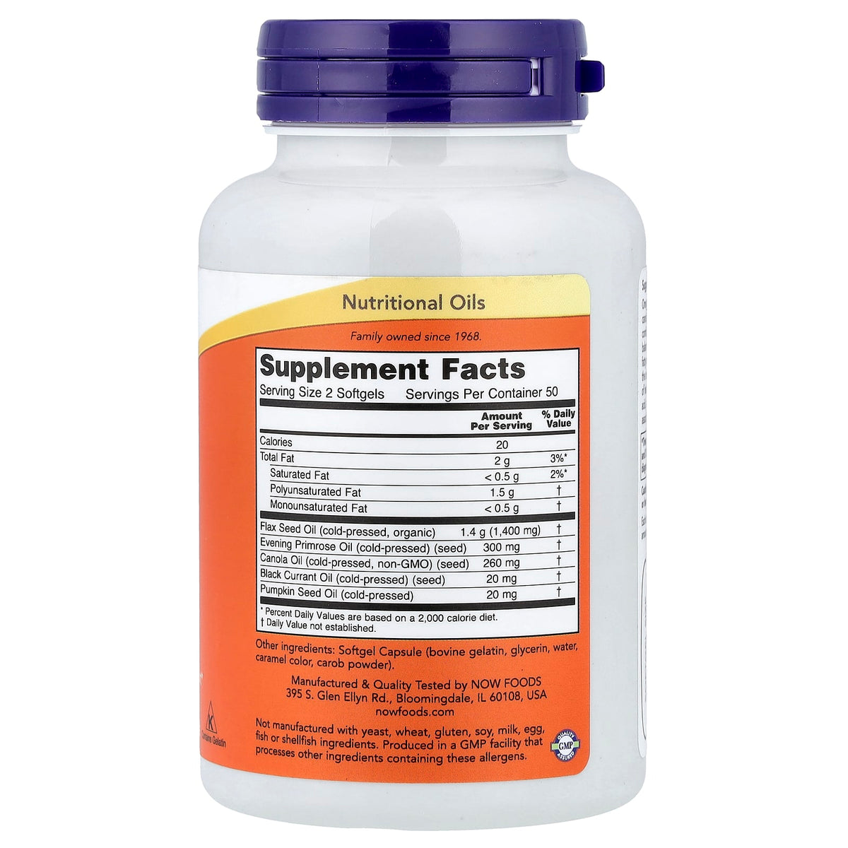 NOW Omega 3-6-9 100 Softgels — NOW Foods — صورة 2