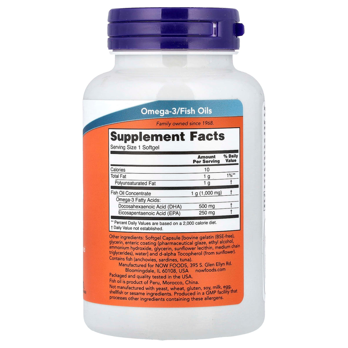 NOW DHA-500 Fish Oil 90 Softgels