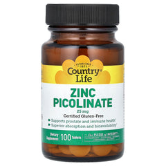 Country Life Zinc Picolinate 25 mg 100 Tablets
