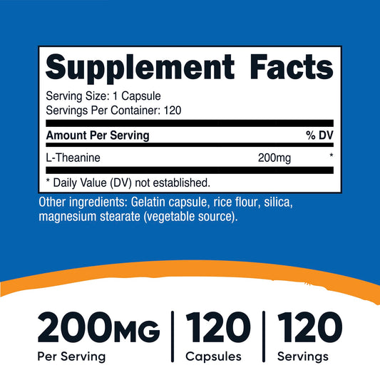 Nutricost L-Theanine 200 mg 120 Capsules