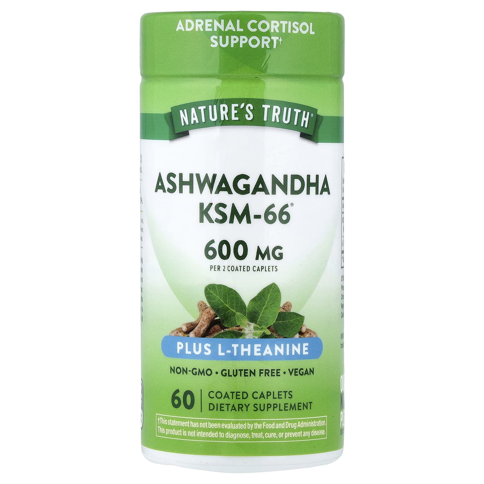 Natures Truth KSM-66 Ashwagandha Plus L-Theanine 60 Tablets