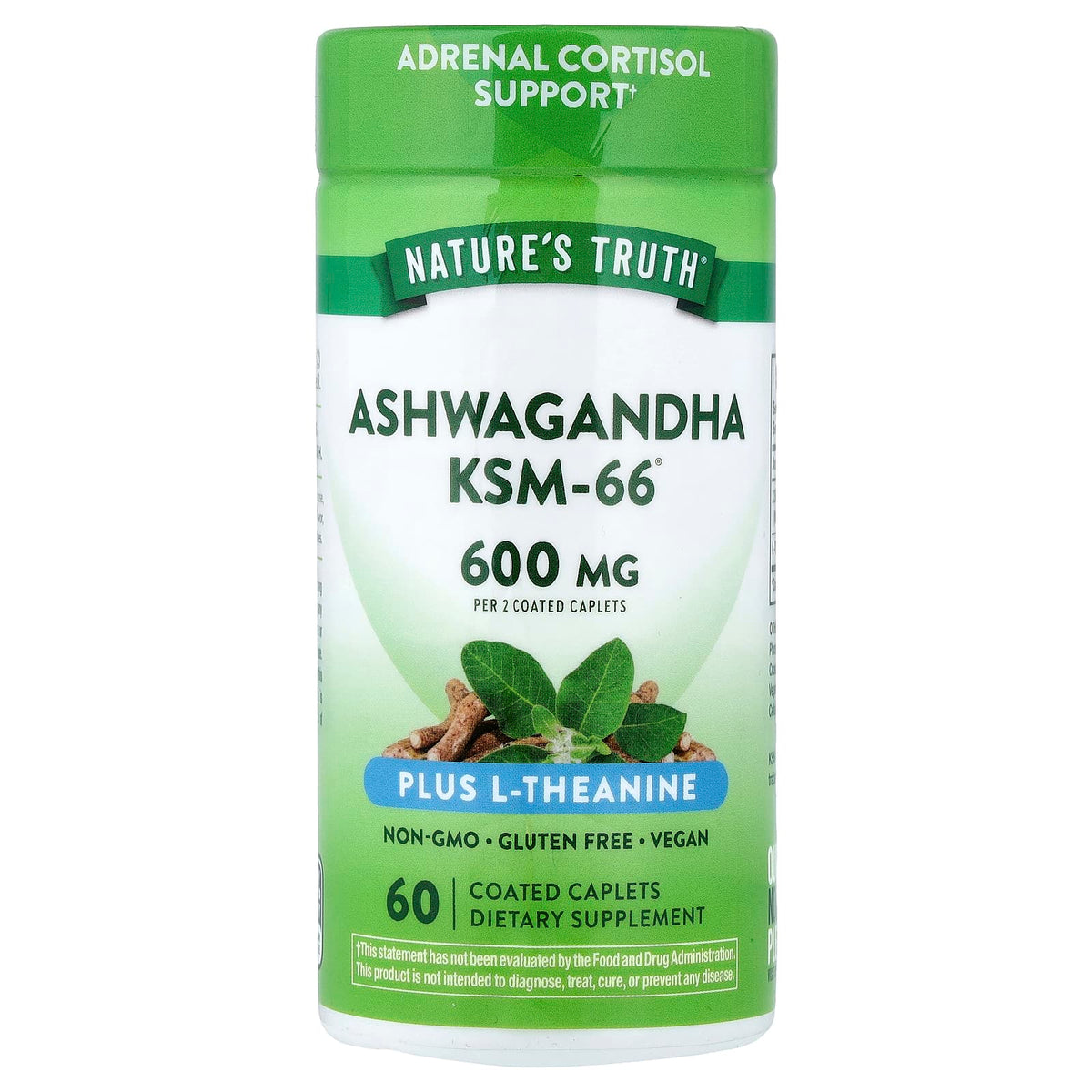 Natures Truth KSM-66 Ashwagandha Plus L-Theanine 60 Tablets